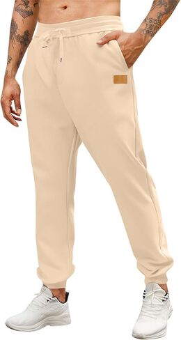 Joggers for Men Baggy Cuffed Sweatpants Elastic Waist Tapered Loose Fit Pants Casual Running Hiking Pant with Pockets in Saudi Arabia