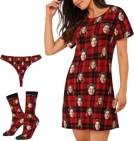 Custom Face Nightgowns For Women Personalized Nightgown Sleepshirt Sleepwear, Funny Gifts for Her Girlfriend Wife in Saudi Arabia