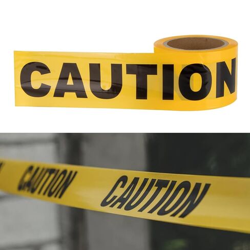 Yellow Caution Tape Roll, CARGEN Crime Scene Barricade Safety Warning Tapes for Bloody, Spy, Caution Birthday, Crime Scene Props or Yellow Funny Halloween Party Decor Decorations, 3 Inch x 328 Feet in Kuwait
