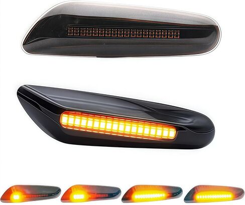 LED Sequential Side Marker Indicator Turn Signal Light Compatible with BMW 1 3 5 Series E60 E61 E90 E91 E92 E93 E82 E88 E46 Sedan E83 X3 E84 X1 328i 325i 330i135i 128i 325xi Blink Fender Lamp in Kuwait