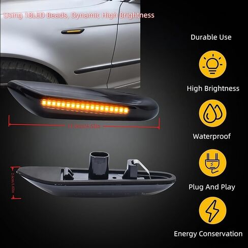 LED Sequential Side Marker Indicator Turn Signal Light Compatible with BMW 1 3 5 Series E60 E61 E90 E91 E92 E93 E82 E88 E46 Sedan E83 X3 E84 X1 328i 325i 330i135i 128i 325xi Blink Fender Lamp in Kuwait