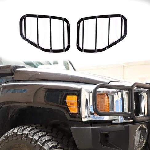 Side Marker Light Covers Guard Trim Fit for Hummer H3 2005-2009, Side Blinker Light Cover Guard, Car Side Marker Light Grill Protector Cover, 2PCS (Hollow Style) in Saudi Arabia