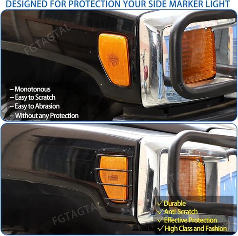 Side Marker Light Covers Guard Trim Fit for Hummer H3 2005-2009, Side Blinker Light Cover Guard, Car Side Marker Light Grill Protector Cover, 2PCS (Hollow Style) in Saudi Arabia