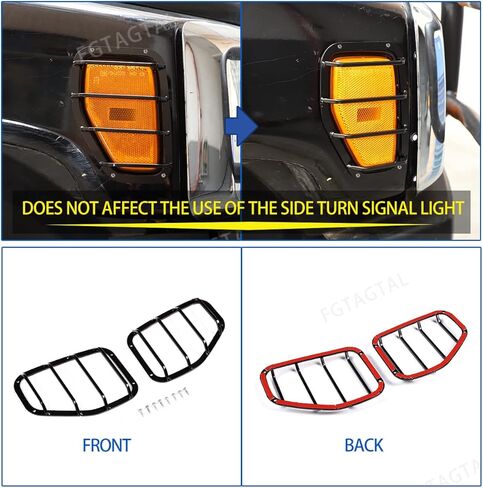 Side Marker Light Covers Guard Trim Fit for Hummer H3 2005-2009, Side Blinker Light Cover Guard, Car Side Marker Light Grill Protector Cover, 2PCS (Hollow Style) in Saudi Arabia
