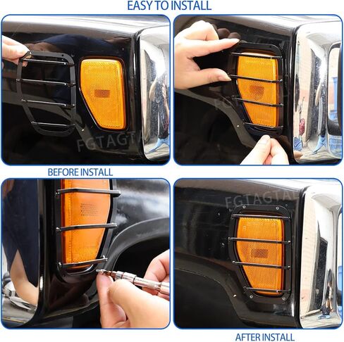 Side Marker Light Covers Guard Trim Fit for Hummer H3 2005-2009, Side Blinker Light Cover Guard, Car Side Marker Light Grill Protector Cover, 2PCS (Hollow Style) in Saudi Arabia
