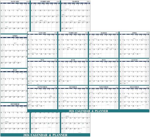 Dry Erase Calendar for Wall - Yearly Wall Calendar 2026, 23" x 35", Jan. - Dec. 2026, 12 Months Folded Yearly Calendars Erasable in Kuwait