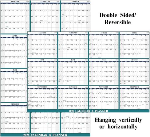 Dry Erase Calendar for Wall - Yearly Wall Calendar 2026, 23" x 35", Jan. - Dec. 2026, 12 Months Folded Yearly Calendars Erasable in Kuwait
