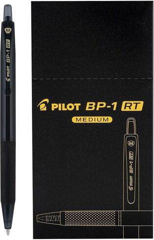 Pilot BP-1RT Advanced Ink, Retractable Ballpoint Black Ink Pens, Medium Point, Dozen Box, 1mm in Saudi Arabia