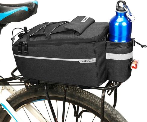LIXADA Insulated Trunk Cooler Bag for Warm or Cold Items,Bicycle Rear Rack Storage Luggage,Reflective MTB Bike Pannier Bag (Black) in Saudi Arabia