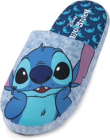 Disney Stitch Slippers in Blue | Ladies Slip-On Character House Loafers | Lilo & Stitch Kidult Merchandise in Saudi Arabia