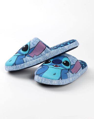 Disney Stitch Slippers in Blue | Ladies Slip-On Character House Loafers | Lilo & Stitch Kidult Merchandise in Saudi Arabia