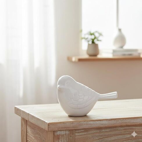 THE Homes Good White Song Bird Keepsake Urn Durable Aluminium Cremation Memorial - Handcrafted Funeral Urn (4.75" L x 3" W x 3" H) in Saudi Arabia