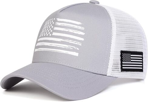 American Flag Trucker Hat, Breathable Mesh Snapback Baseball Cap for Men Women in Saudi Arabia