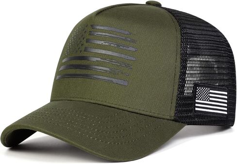 American Flag Trucker Hat, Breathable Mesh Snapback Baseball Cap for Men Women in Saudi Arabia