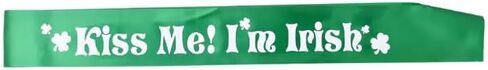 St Patrick's Green Satin Sash KISS ME I'M IRISH Sash Belt St Patrick's Day in Saudi Arabia