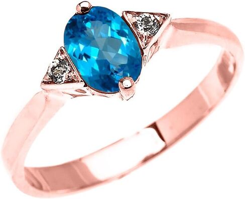10k Rose Gold Solitaire Blue Topaz Proposal/Engagement Ring in Saudi Arabia