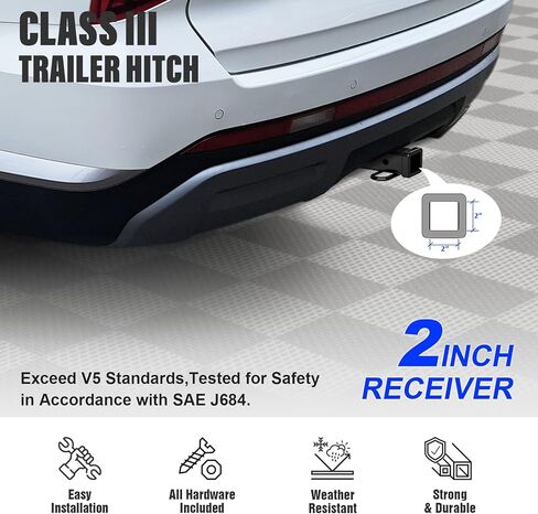 وصلة وصلة المقطورة الخلفية APS، وصلة وصلة قطر 2 بوصة مع غطاء وصلة سحب فئة 3 متضمن متوافق مع Hyundai Palisade 2020-2025 in Saudi Arabia