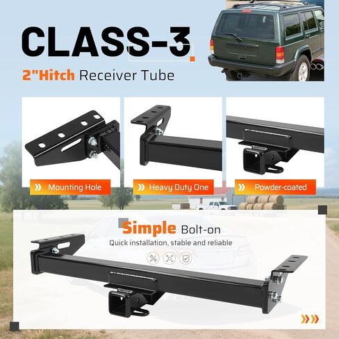 وصلة سحب المقطورة من الفئة 3، جهاز استقبال 2 بوصة متوافق مع جميع موديلات جيب شيروكي 1984-2001 in Kuwait