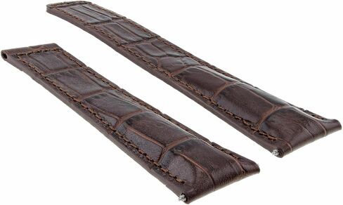 Ewatchparts 20mm Leather Watch Band Strap Compatible With Tag Heuer Carrera Calibre 6 Deployment Clasp Brown in Saudi Arabia