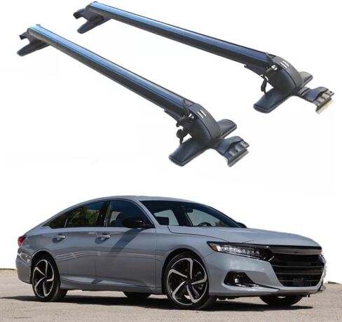 حامل سقفي قضبان متقاطعة لهوندا أكورد 2018-2022 بدون قضبان سقف حامل بضائع متقاطع من الألومنيوم مع قفل in Kuwait