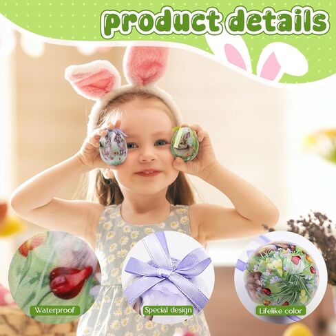 9 Pcs Easter Hanging Egg Ornaments,2.76" Plastic Easter Eggs Ornaments for Tree Decoration,Hanging Decorative Egg in Saudi Arabia