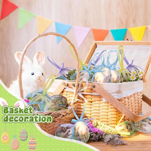 9 Pcs Easter Hanging Egg Ornaments,2.76" Plastic Easter Eggs Ornaments for Tree Decoration,Hanging Decorative Egg in Saudi Arabia