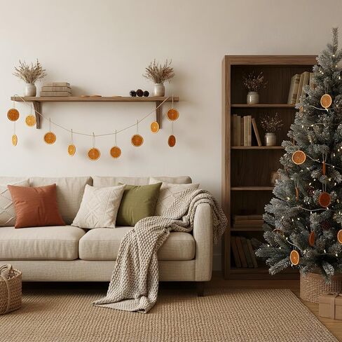 30pcs Dried Orange Slices with Twine Strings, Natural Dehydrated Orange Slices, Christmas Wreath Making Supplies for X-mas Tree Decoration, Garland, Centerpiece, DIY Crafts, Gift Wrapping, Potpourri in Saudi Arabia