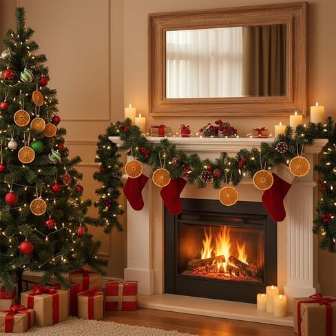 30pcs Dried Orange Slices with Twine Strings, Natural Dehydrated Orange Slices, Christmas Wreath Making Supplies for X-mas Tree Decoration, Garland, Centerpiece, DIY Crafts, Gift Wrapping, Potpourri in Saudi Arabia