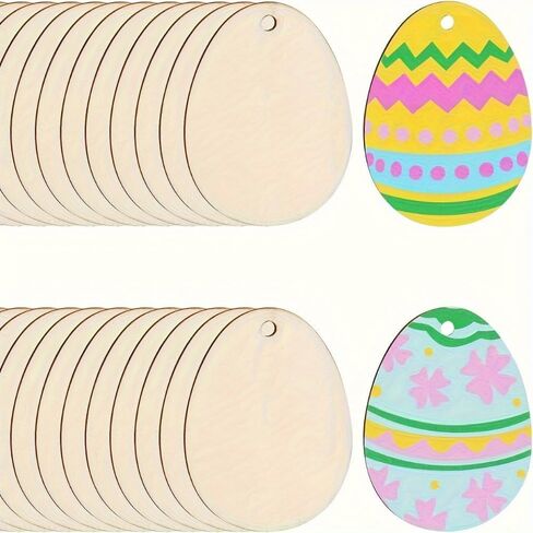 30Pcs Easter Egg Hanging Ornaments - DIY Hollow Paintable Crafts, Festive Hanging Decor for Home & Party, Ideal Easter Gift & Home Decor Ornaments in Saudi Arabia