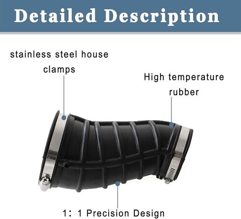AUCERAMIC 696-065 خرطوم أنبوب هواء المحرك النظيف مع مشابك مناسب لفورد F-250 F-350 F-450 F-550 Super Duty 1999-2003، Excursion 2000-2003، 7.3L V8 استبدال 696065، F81Z9C681BA in Saudi Arabia