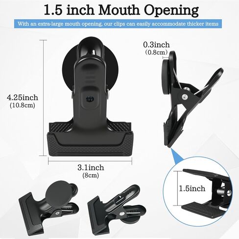 مشابك مغناطيسية شديدة التحمل مكونة من 3 قطع، فتحة من خليط معدني مقاس 1.5 بوصة مع وسادات مضادة للخدش، لا حاجة إلى حفر للسبورة البيضاء والثلاجة والجراج وورشة العمل ومنظم كابينة الرحلات البحرية in Kuwait