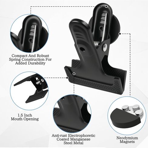 مشابك مغناطيسية شديدة التحمل مكونة من 3 قطع، فتحة من خليط معدني مقاس 1.5 بوصة مع وسادات مضادة للخدش، لا حاجة إلى حفر للسبورة البيضاء والثلاجة والجراج وورشة العمل ومنظم كابينة الرحلات البحرية in Kuwait