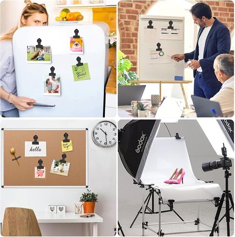 مشابك مغناطيسية شديدة التحمل مكونة من 3 قطع، فتحة من خليط معدني مقاس 1.5 بوصة مع وسادات مضادة للخدش، لا حاجة إلى حفر للسبورة البيضاء والثلاجة والجراج وورشة العمل ومنظم كابينة الرحلات البحرية in Kuwait