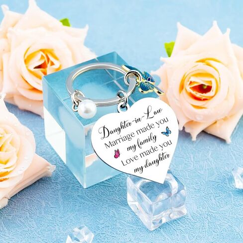 Daughter in Law Gifts Mothers Day Gifts for Daughter in Law Birthday Christmas Valentines Wedding Mother's Day Gift for Bonus Daughters To My Daughter-in-Law Keychain Bag Key Accessories in Saudi Arabia