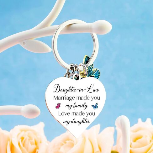 Daughter in Law Gifts Mothers Day Gifts for Daughter in Law Birthday Christmas Valentines Wedding Mother's Day Gift for Bonus Daughters To My Daughter-in-Law Keychain Bag Key Accessories in Saudi Arabia
