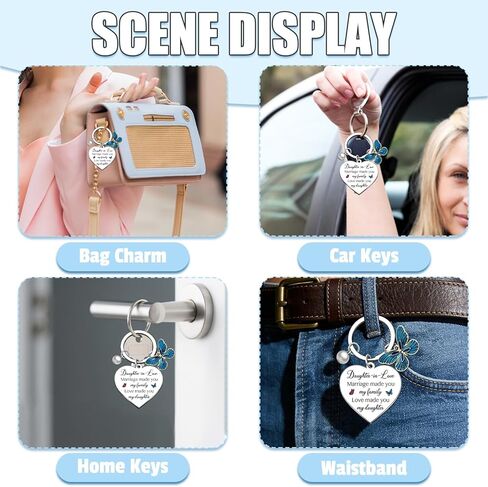 Daughter in Law Gifts Mothers Day Gifts for Daughter in Law Birthday Christmas Valentines Wedding Mother's Day Gift for Bonus Daughters To My Daughter-in-Law Keychain Bag Key Accessories in Saudi Arabia