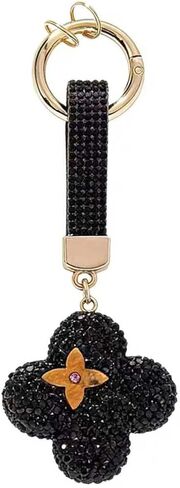 Clover Keychain with Full Diamond Decoration,3.94 x 2.76 Inches, Fashion Bag Charm in Saudi Arabia