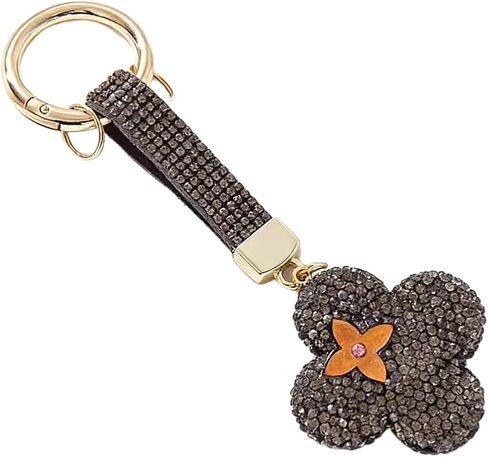 Clover Keychain with Full Diamond Decoration,3.94 x 2.76 Inches, Fashion Bag Charm in Saudi Arabia
