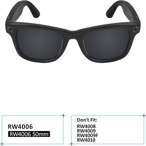 Galvanic Replacement Lenses for Ray-Ban Meta Wayfarer RW4006 & Gen 2 RW4012 50mm Smart Glasses-Transition, Easy to Install - Adapt Red Photochromic in Saudi Arabia