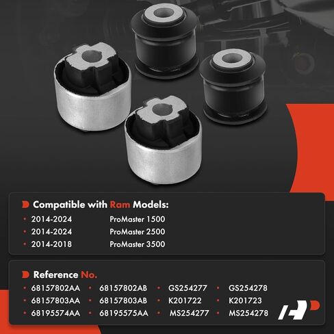 A-Premium 4 x Front Lower Forward and Rearward Control Arm Bushing Kit, Compatible with Ram ProMaster 1500 2500 2014-2024, ProMaster 3500 2014-2018 in Saudi Arabia