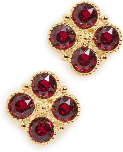 Kenneth Jay Lane Women's Gold Earrings with Four Faceted Ruby Stones in Saudi Arabia
