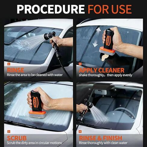 Kubot 2026 مزيل غشاء الزيت الزجاجي الجديد المحمول باليد، لوح تنظيف منظف الزجاج، فرشاة تنظيف فيلم زيت السيارات لنوافذ السيارات in Kuwait