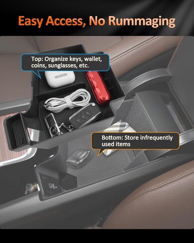 CDEFG for 2024 2025 2026 Volvo XC60/ S90/ V90/ XC90 Center Console Organizer Tray - Armrest Storage Middle Console Insert XC60 S90 V90 XC90 Interior Accessories in Saudi Arabia