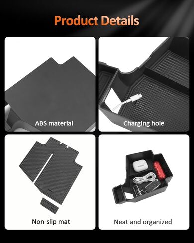 CDEFG for 2024 2025 2026 Volvo XC60/ S90/ V90/ XC90 Center Console Organizer Tray - Armrest Storage Middle Console Insert XC60 S90 V90 XC90 Interior Accessories in Saudi Arabia