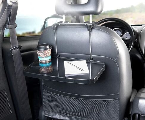 صينية عجلة قيادة Oshotto للسيارة - مكتب سيارة قابل للطي للكمبيوتر المحمول والأطعمة والمشروبات مع حامل أكواب، ملحق سفر محمول متعدد الوظائف، مناسب لمعظم السيارات وسيارات الدفع الرباعي والشاحنات الصغيرة in Kuwait