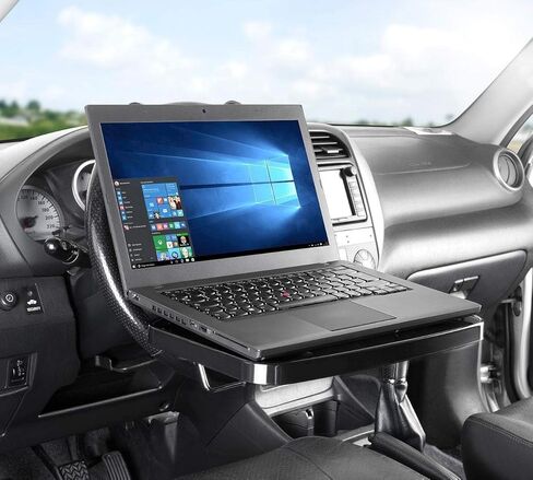 صينية عجلة قيادة Oshotto للسيارة - مكتب سيارة قابل للطي للكمبيوتر المحمول والأطعمة والمشروبات مع حامل أكواب، ملحق سفر محمول متعدد الوظائف، مناسب لمعظم السيارات وسيارات الدفع الرباعي والشاحنات الصغيرة in Kuwait