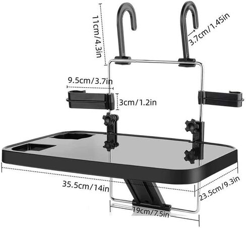 صينية عجلة قيادة Oshotto للسيارة - مكتب سيارة قابل للطي للكمبيوتر المحمول والأطعمة والمشروبات مع حامل أكواب، ملحق سفر محمول متعدد الوظائف، مناسب لمعظم السيارات وسيارات الدفع الرباعي والشاحنات الصغيرة in Kuwait