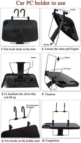 صينية عجلة قيادة Oshotto للسيارة - مكتب سيارة قابل للطي للكمبيوتر المحمول والأطعمة والمشروبات مع حامل أكواب، ملحق سفر محمول متعدد الوظائف، مناسب لمعظم السيارات وسيارات الدفع الرباعي والشاحنات الصغيرة in Kuwait