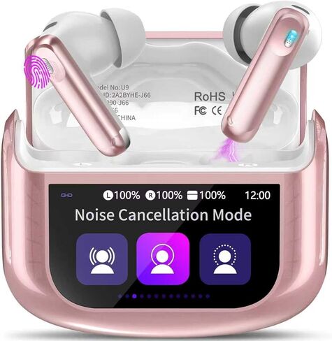 Wireless Earbuds, Bluetooth 5.4 Ear Buds with Multifunctional Touch Screen,Pink in Kuwait
