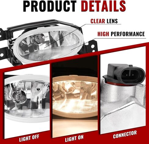 HECASA Pair Fog Lights Compatible with 2006-2008 Acura TSX Front Bumper Fog Light Lamp Clear Lens Replacement for 33951SECA01 33901SECA01 AC2594100 AC2595100 in Saudi Arabia